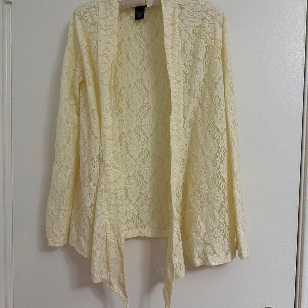 Grace-elements Women's Cream and Yellow Cardigan